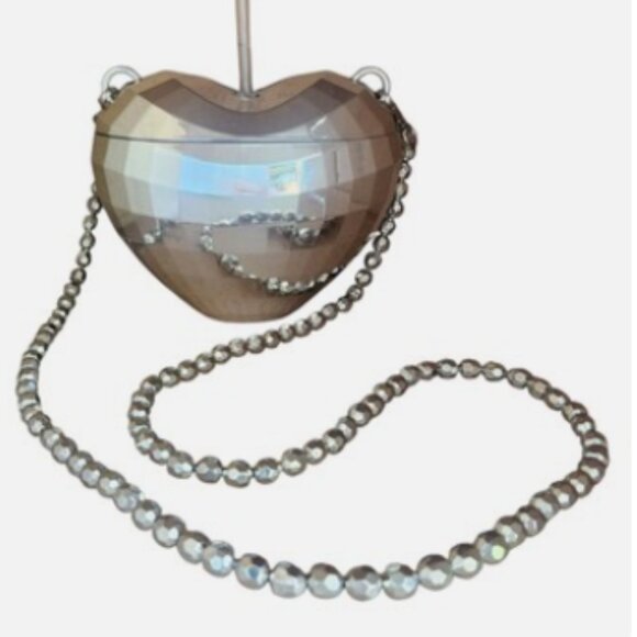 Disco Heart Crossbody Bag Hidden Drink with Straw by Sheffield Home Club-NWT - Picture 6 of 7